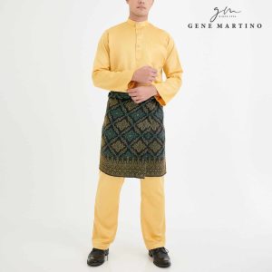 Gene Martino Baju Melayu Premium Dull Satin Classic Fit 777 - Lanzone Yellow 03