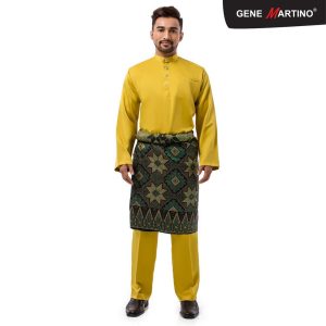Gene Martino Baju Melayu Premium Dull Satin Classic Fit 777 - Pale Green 25