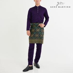 Gene Martino Baju Melayu Premium Dull Satin Slim Fit 333 - French Purple 64