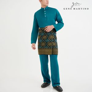 Gene Martino Baju Melayu Premium Dull Satin Classic Fit 777 - Mallard Green 88