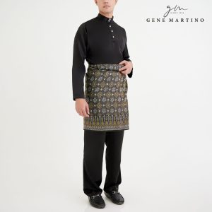 Gene Martino Baju Melayu Premium Dull Satin Classic Fit 777 - Black 99