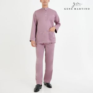 Gene Martino Baju Melayu Premium Dull Satin Classic Fit 777 - Dusty Lilac 63