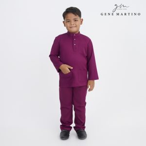Gene Martino Hazle Baju Melayu Modern Fit Sedondon – Kids 1277